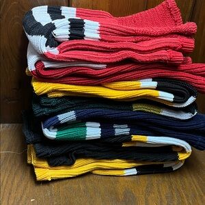 Set of 7 Colorful Striped Youth Sized Hockey Socks